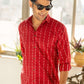 The Maroon Shirt With Striped Self Work