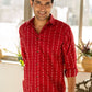 The Maroon Shirt With Striped Self Work