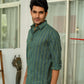 The Green And Mustard Tribal Zig-Zag Print Shirt