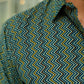 Green and Mustard Zig-Zag Print Shirt