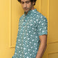 The Emerald Green All-Over Floral Print Half Sleeves Short Kurta