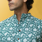 The Emerald Green All-Over Floral Print Half Sleeves Short Kurta
