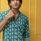The Emerald Green White Flower Print Shirt