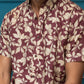 Maroon shirt for men with floral print