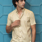The Light Mustard Tribal Print Half Sleeves Shirt