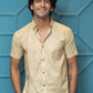The Light Mustard Tribal Print Half Sleeves Shirt