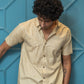The Light Mustard Tribal Print Half Sleeves Shirt