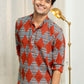 The Diamond Shaped Tribal Print Short Kurta In Brick Color