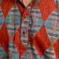 The Diamond Shaped Tribal Print Short Kurta In Brick Color