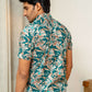 The Sea Green Half Sleeves Shirt With Foil Print