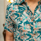 Sea Green Shirt For Men With Floral Print
