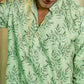 The Green Petal Print Chikan Kari Long Kurta