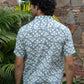 The Sky Blue Half Sleeves Shirt In Floral Foil Print
