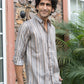 The Beige Tribal Stripe Print Shirt
