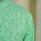 Green long kurta for men close-up look