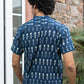 The Navy Blue Ikat Print Half Sleeves Short Kurta