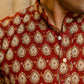 The Bagru Red Floral Print Long Kurta
