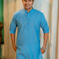 An Indian Man Wearing Blue Color Men's Long Kurta