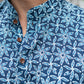 The Navy Blue All-Over Floral Print Short Kurta