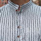 The White And Black Tribal Stripe Print Short Kurta