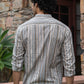 The Beige Tribal Stripe Print Short Kurta