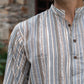 The Beige Tribal Stripe Print Short Kurta