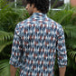 The Blue-White Abstract Geometric Print Kantha Work Shirt