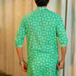 The Bright Green Long Kurta With White Tribal Print