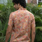The Peach Color Half Sleeves All-Over Floral Print Party Shirt