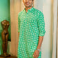 Indian Man Wearing Green Long Kurta