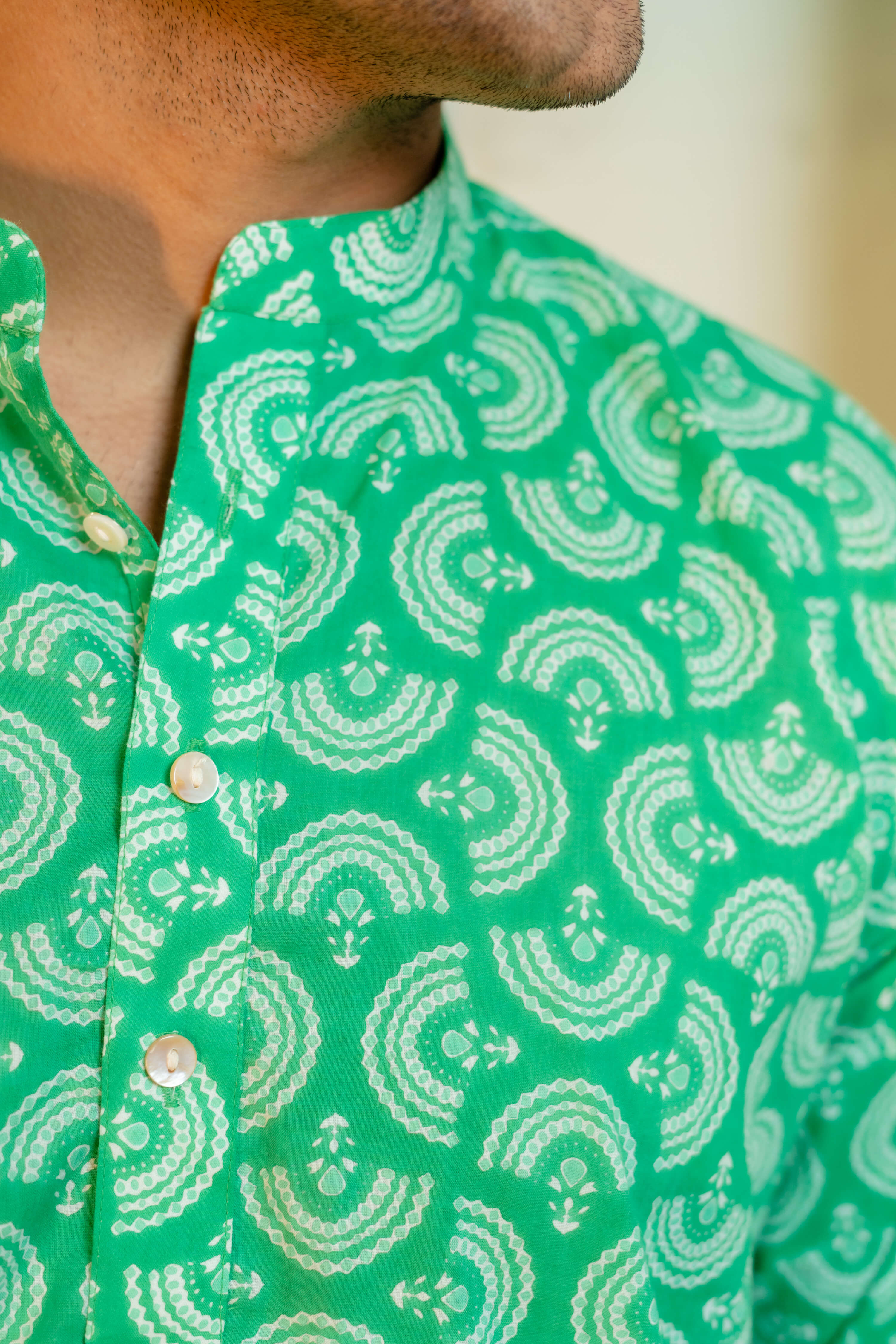 Green Colour Long Kurta For Men