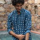 The Indigo Blue Petal Print Short Kurta