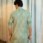 The Forest Green Long Kurta With Floral Butti Print