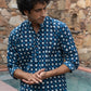 The Indigo Blue Petal Print Short Kurta