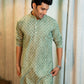 The Forest Green Long Kurta With Floral Butti Print