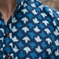 The Indigo Blue Petal Print Short Kurta
