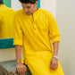 The Bright Yellow Colour Long Kurta In Woven Dobby Cotton