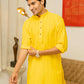 Yellow long kurta for men for haldi