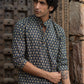 The Blue Short Kurta With Ajrak Look Floral Print