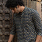 The Blue Short Kurta With Ajrak Look Floral Print