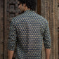The Blue Short Kurta With Ajrak Look Floral Print
