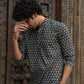 The Blue Short Kurta With Ajrak Look Floral Print