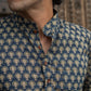 The Blue Short Kurta With Ajrak Look Floral Print