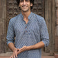 The Blue Spherical Geometric Print Short Kurta