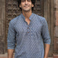 The Blue Spherical Geometric Print Short Kurta
