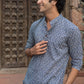 The Blue Spherical Geometric Print Short Kurta