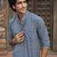 The Blue Spherical Geometric Print Short Kurta