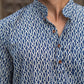 The Blue Spherical Geometric Print Short Kurta