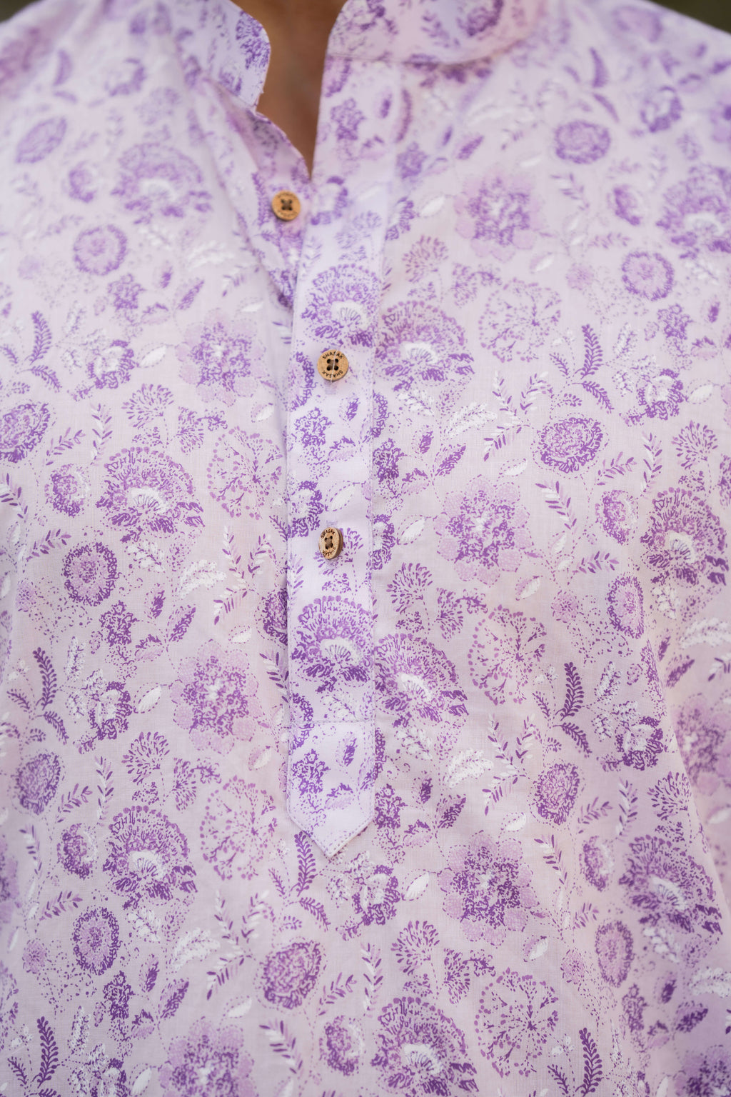 The Lavender Long Kurta with All Over Floral Print