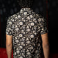 The Black And Off-White Half Sleeves Shirt With All-Over Floral Print